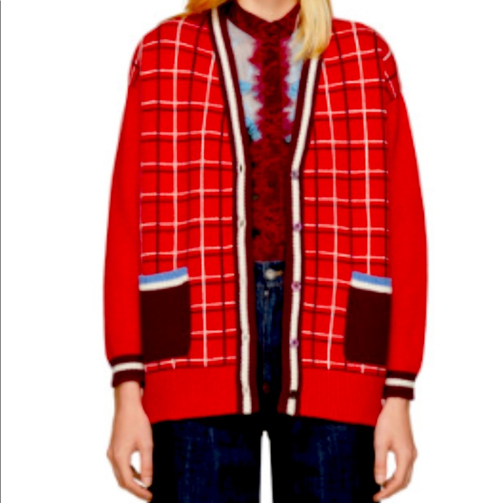 Miu Miu red cardigan
